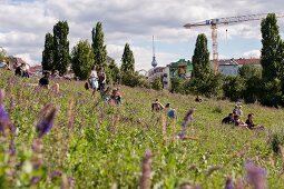 People in Mauerpark at Prenzlauer Berg, Berlin, Germany