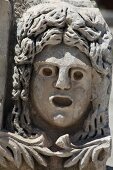 Close-up of ruins of Myra stone in Aegean, Turkey