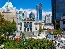 Entrance of Vancouver Art Gallery in Vancouver, British Columbia, Canada