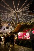 Lubeck Christmas market decorated with lights, Schleswig Holstein, Germany