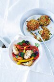 Farmer's salad with vegetable cakes