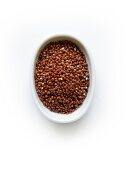 rotes Quinoa, Korn aus den Anden in einer Schale