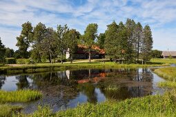 Lettland, Gauja Nationalpark, Bauernhaus nahe Ungurmuiza
