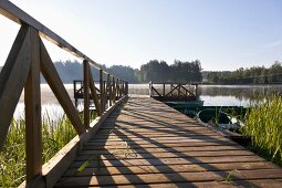 Lettland, Nationalpark, bei Raiskum, Steg, See