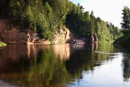 Lettland, Gauja, Nationalpark, Floßfahrt