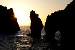 Portugal, Algarve, Ponta da Piedade, Sonnenuntergang