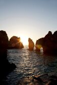 Portugal, Algarve, Ponta da Piedade, Sonnenuntergang