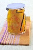 A jar of pineapple compote