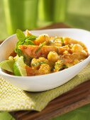 Exotic scallop and papaya curry with lime