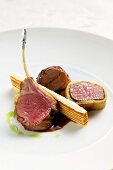 Shoulder and saddle of lamb with German layer cake