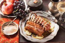 Medieval style saddle of lamb