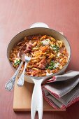 Lentil stew with Tyrolean bacon and Spätzle (soft egg noodles from Swabia)