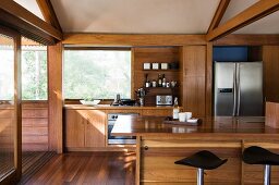 Kitchen with wooden fronts