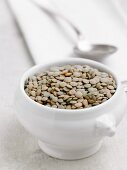 Laird lentils in a soup bowl