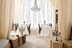 Elegant, Mediterranean-style dining room