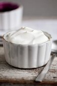 Natural yoghurt in ramekin