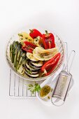 Mixed vegetables with lemon and basil marinade