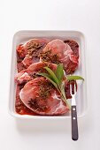 Pork chops with dark beer marinade