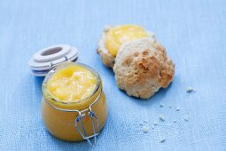 Lemon curd and scone