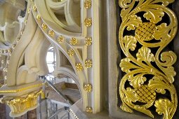 Gilt ornamentation on stonework