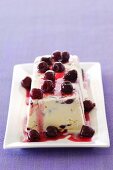 White chocolate and cherry parfait