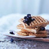 Waffles with blueberries