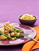 Chicken with onion chutney and green beans