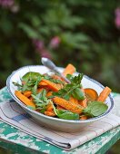 Carrot salad with poppy seeds and herbs