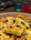 Cornbread with pumpkin seeds and nuts
