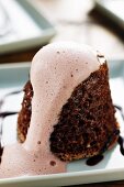 Spiced gingerbread pudding with sweet wine sauce