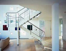 Spacious living space with staircase