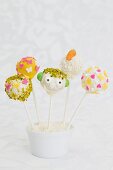 Jolly cake pops decorated for spring