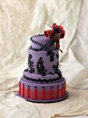 Purple wedding cake