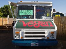 'Food Truck' selling vegan food (Portland, Oregon, USA)