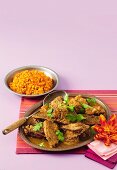 Pork vindaloo with dal (India)