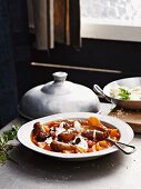 Merguez sausages with a vegetable tajine