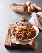 Ossobuco con i fagioli (vealleg with borlotti beans, Italy)