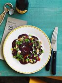 Rote-Bete-Carpaccio mit Blutorangen, Feta und Kräutern