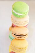 Assorted macaroons, stacked