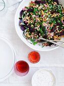 Moghrabieh salad with beetroot