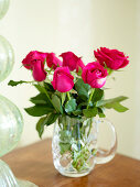 Bouquet of roses in crystal vase