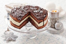 Chocolate cake with lemon mousse (Christmas)