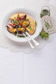 Omelette with oven-roasted vegetables