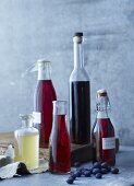 Homemade vinegar in flip-top bottles