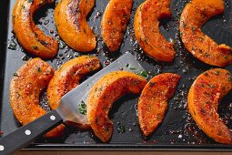 Oven-roasted pumpkin slices