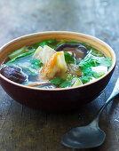 Asian mushroom soup with tofu