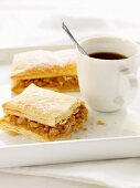 Chickpea slices and coffee