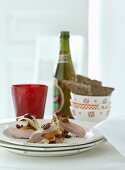 Veal fillet with cranberries, bread and beer for Christmas