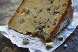 A slice of Le Berger Bleu Brebis (blue cheese, Basque Country)