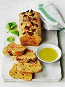 Gluten-free bread with dried tomatoes and olive oil